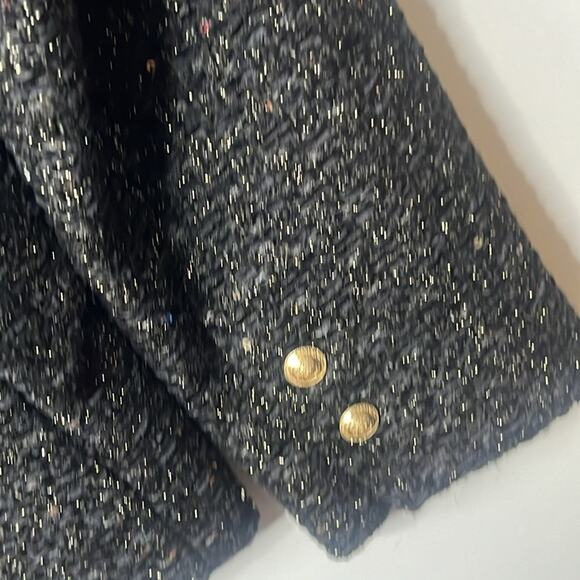 L’Agence CHAMBERLAIN SEQUIN EMBELLISHED‎ METTALIC MULTI TWEED BLAZER SIZE 10 - Picture 3 of 12